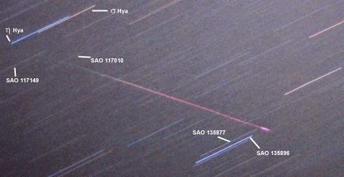 Zdjcie meteora wraz z opisem gwiazd. Foto: ukasz Bytnar i ukasz Sk