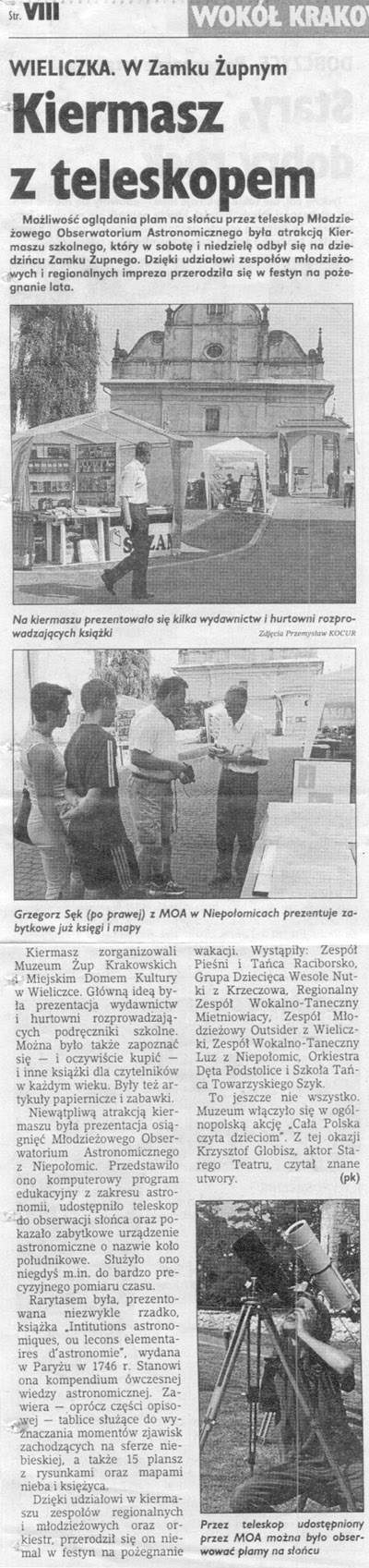 Wycinek z ''Gazety Krakowskiej'' z dnia 2002-09-02