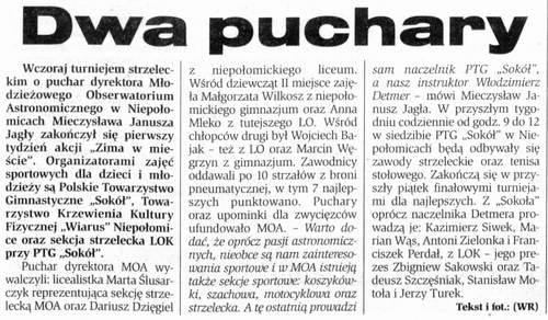 Wycinek z ''Dziennika Polskiego'' z dnia 2003-02-01