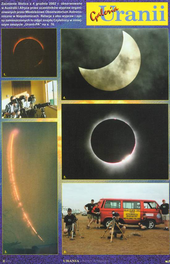 Wycinek z ''Uranii Postpw Astronomii'' z numeru 2/2003