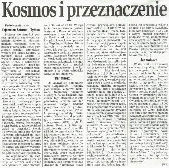 Wycinek z ''Dziennika Polskiego'' z dnia 2003-08-08